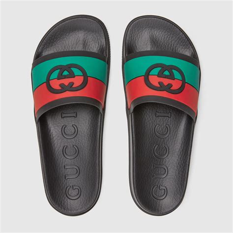 gucci slides with green and red bow|Gucci inspired men's slides.